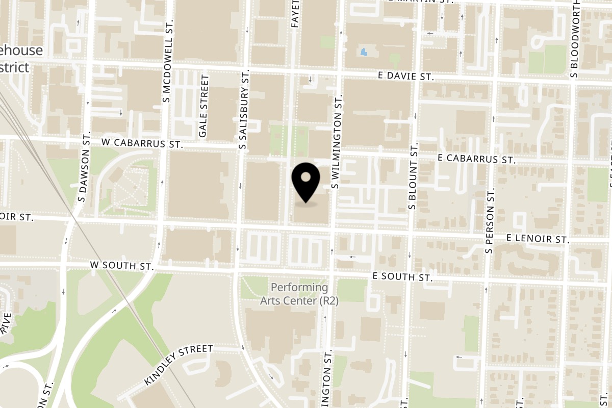 Map showing the location of Chido Taco Chido City Center on 555 Fayetteville St Suite 100 in Raleigh